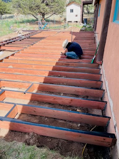 A striking custom deck built for mountain living and outdoor entertaining